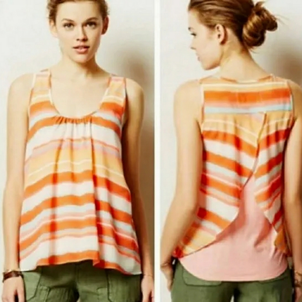 Meadow Rue Anthropologie Painted Stripe Tank
